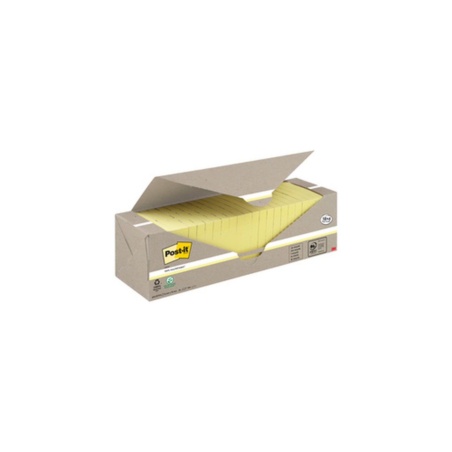 Post-it Bloc-note adhésif Recycling notes, 76 x 76 mm, jaune