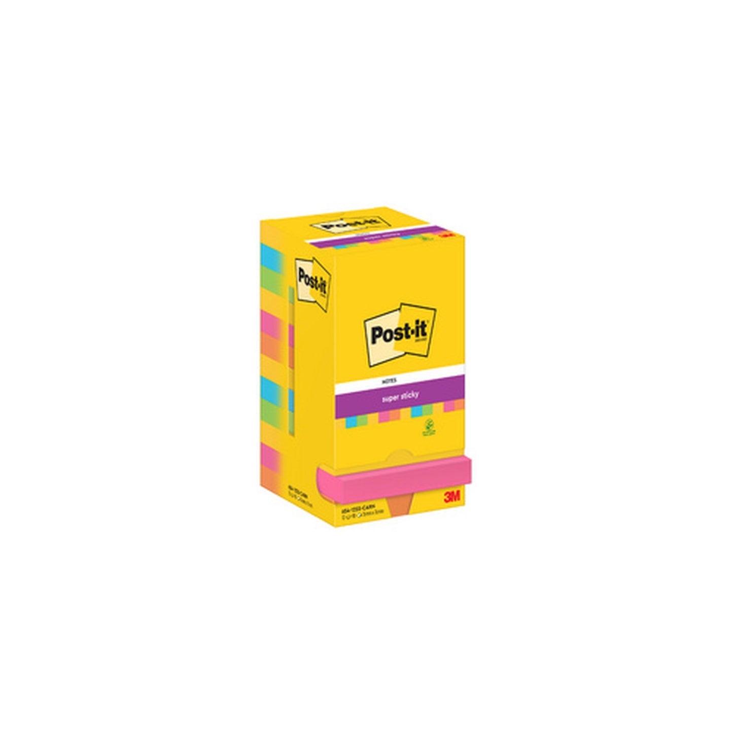 Post-it Bloc-note super sticky notes, 76 x 76 mm, Carnival