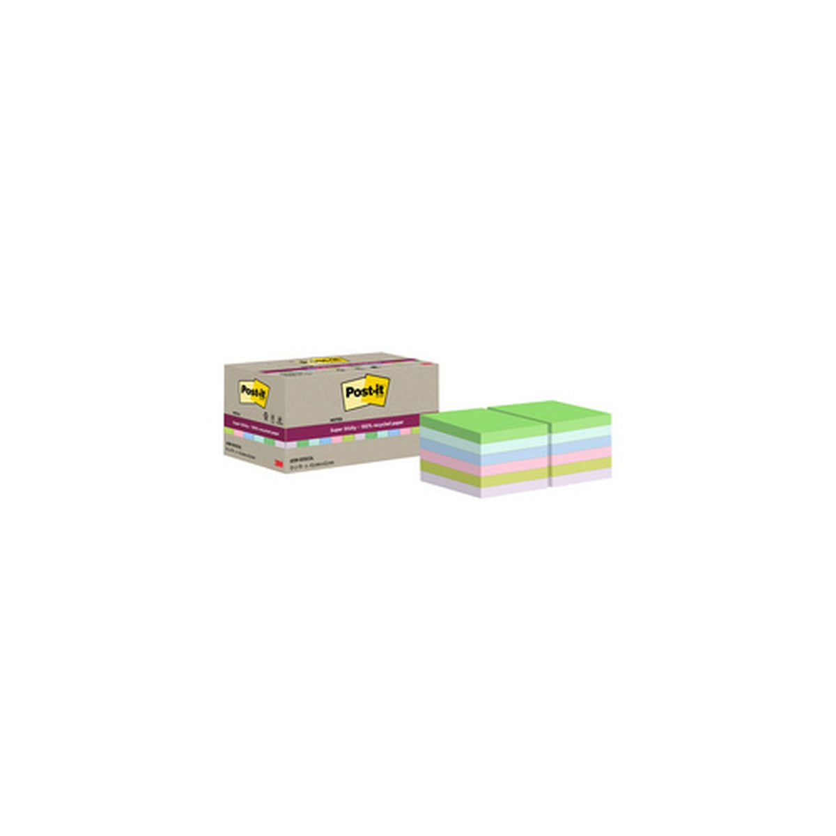 Post-it Bloc-note super sticky Recycling notes, assorti