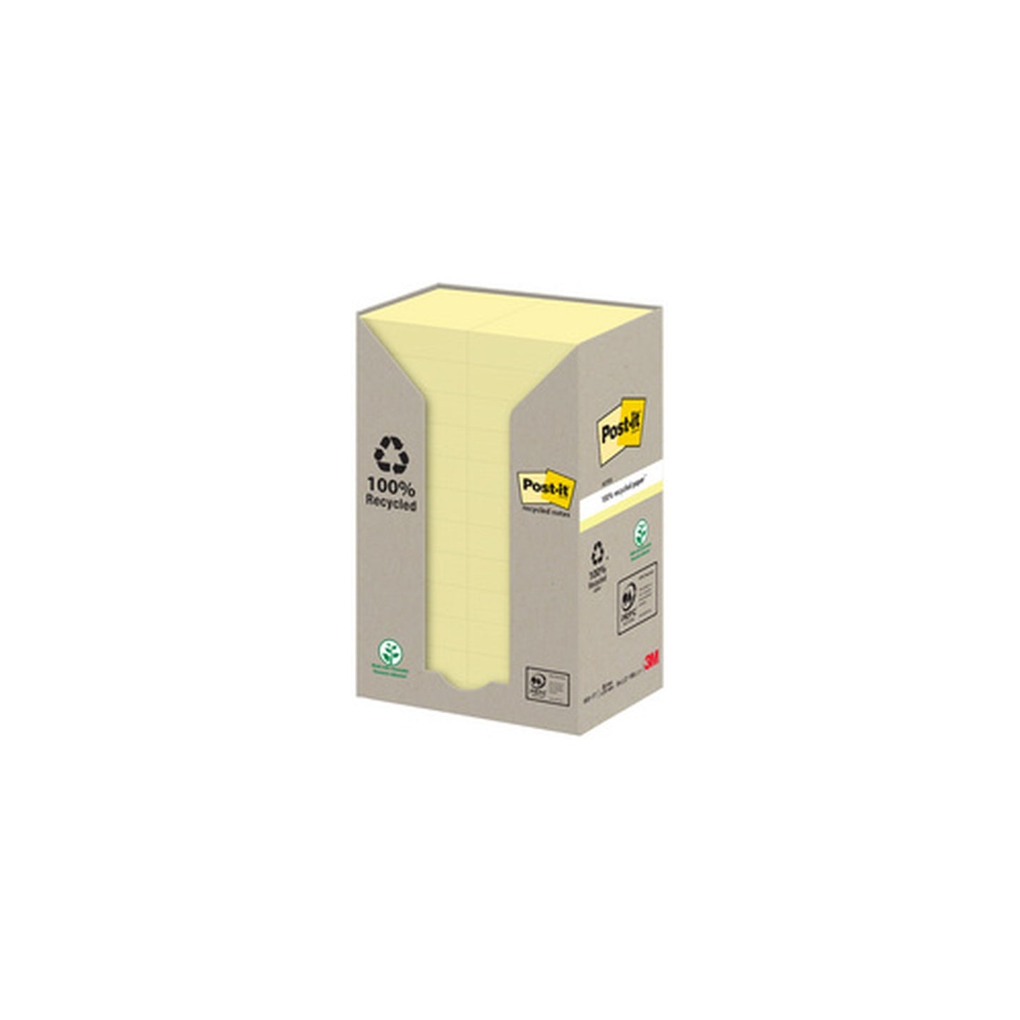 Post-it Bloc-note adhésif Recycling notes, 51 x 38 mm, jaune