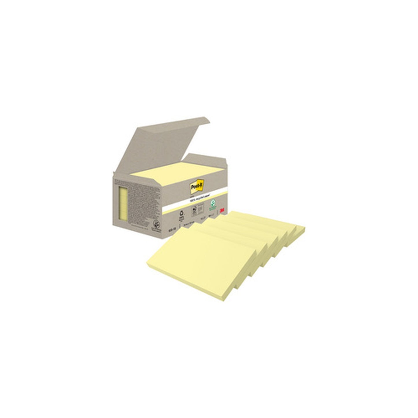 Post-it Bloc-note adhésif Recycling notes, 76 x 76 mm, jaune