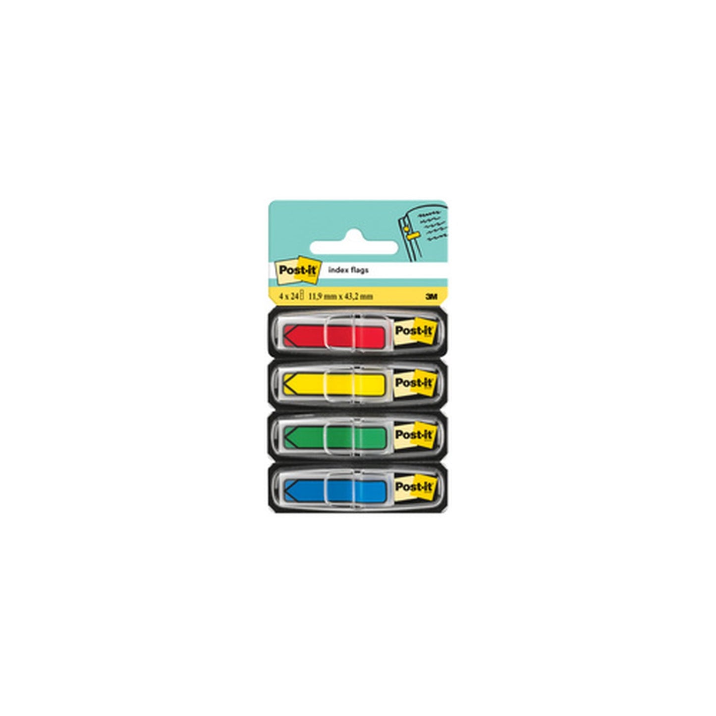 Post-it Marque-page Index Flèche, 11,9 x 43,2 mm, 4 couleurs