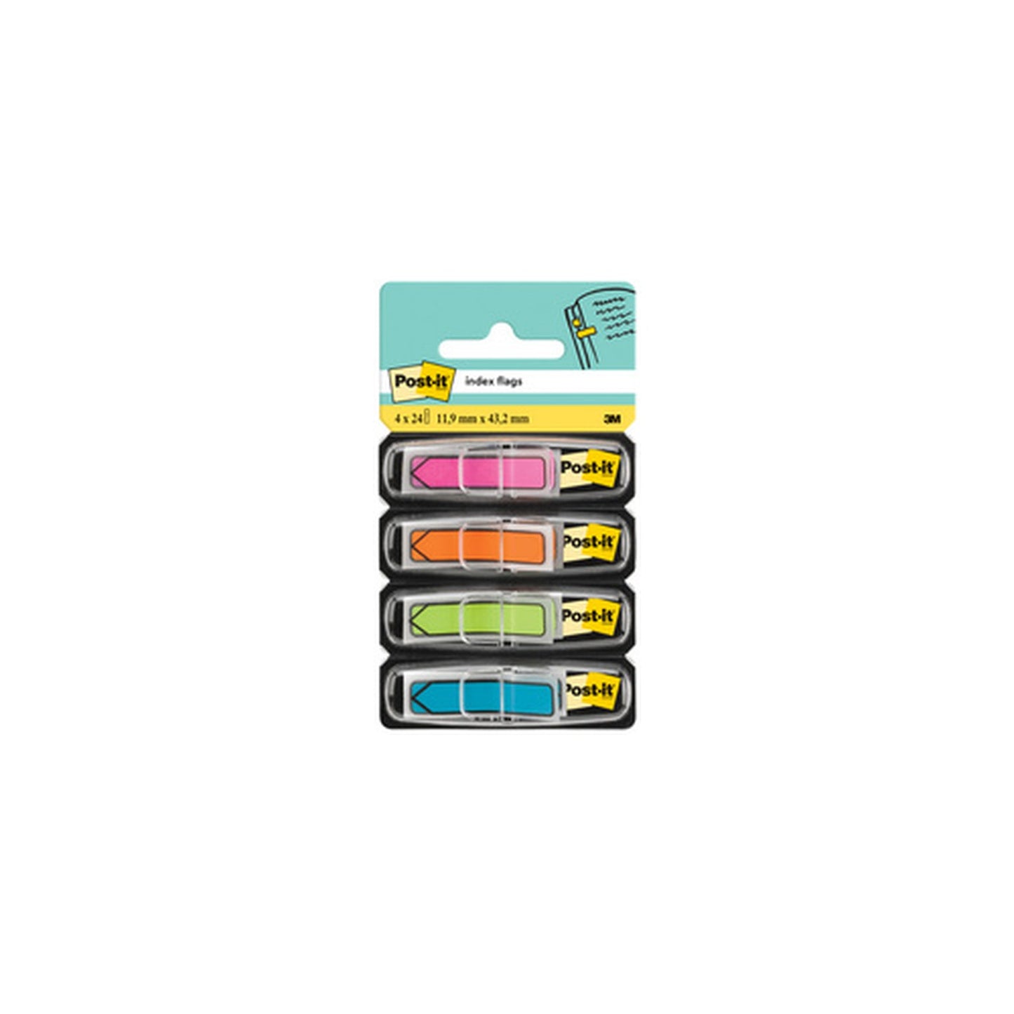 Post-it Marque-page Index Flèche, 11,9 x 43,2 mm, 4 couleurs