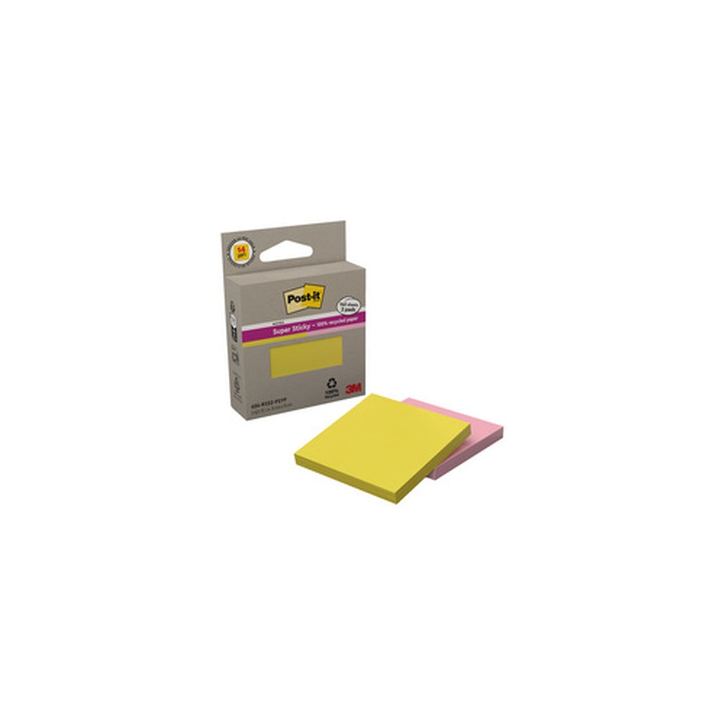 Post-it Bloc-notes Super Sticky Recycling Notes, rose/jaune