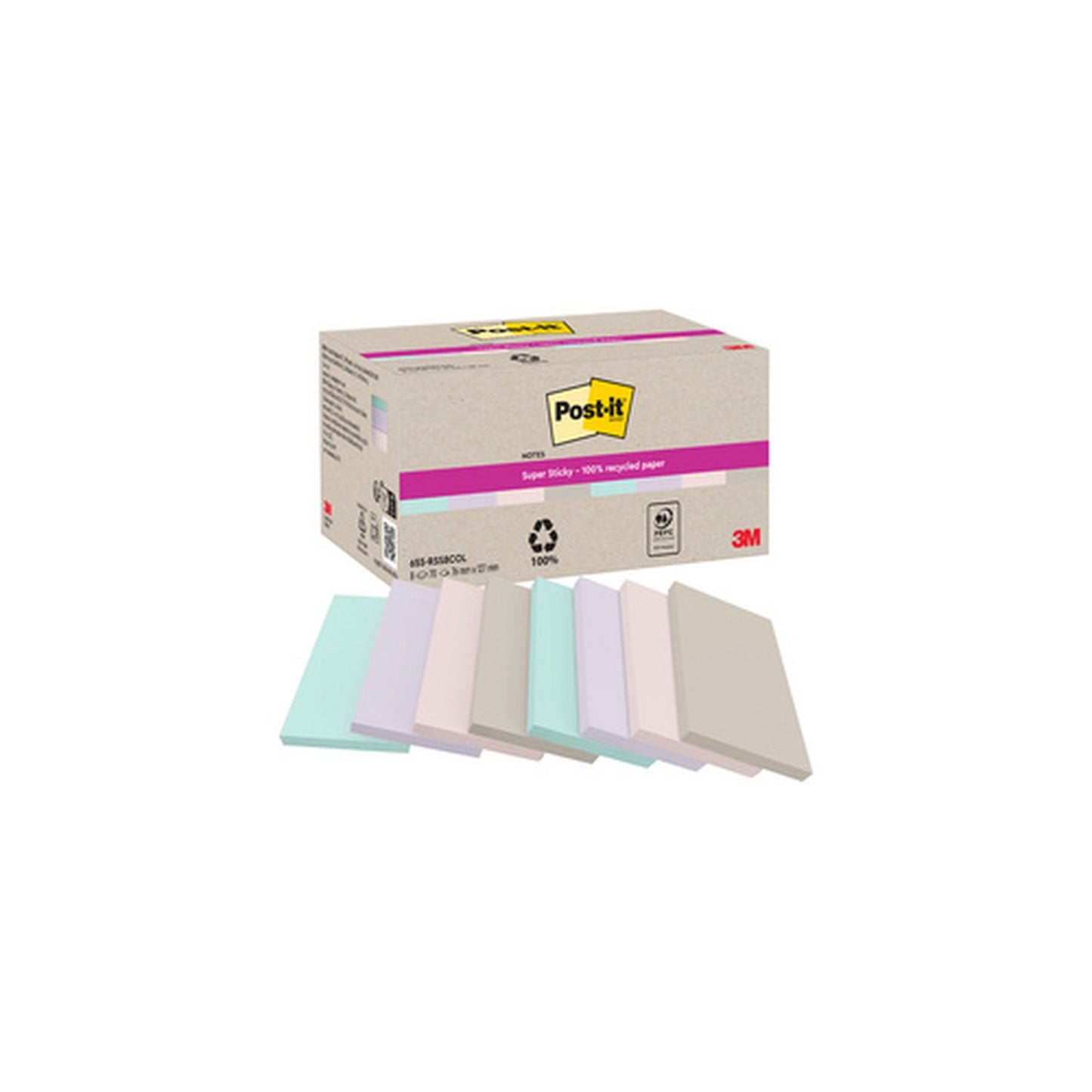 Post-it Bloc-notes super sticky Recycling Notes, pastel