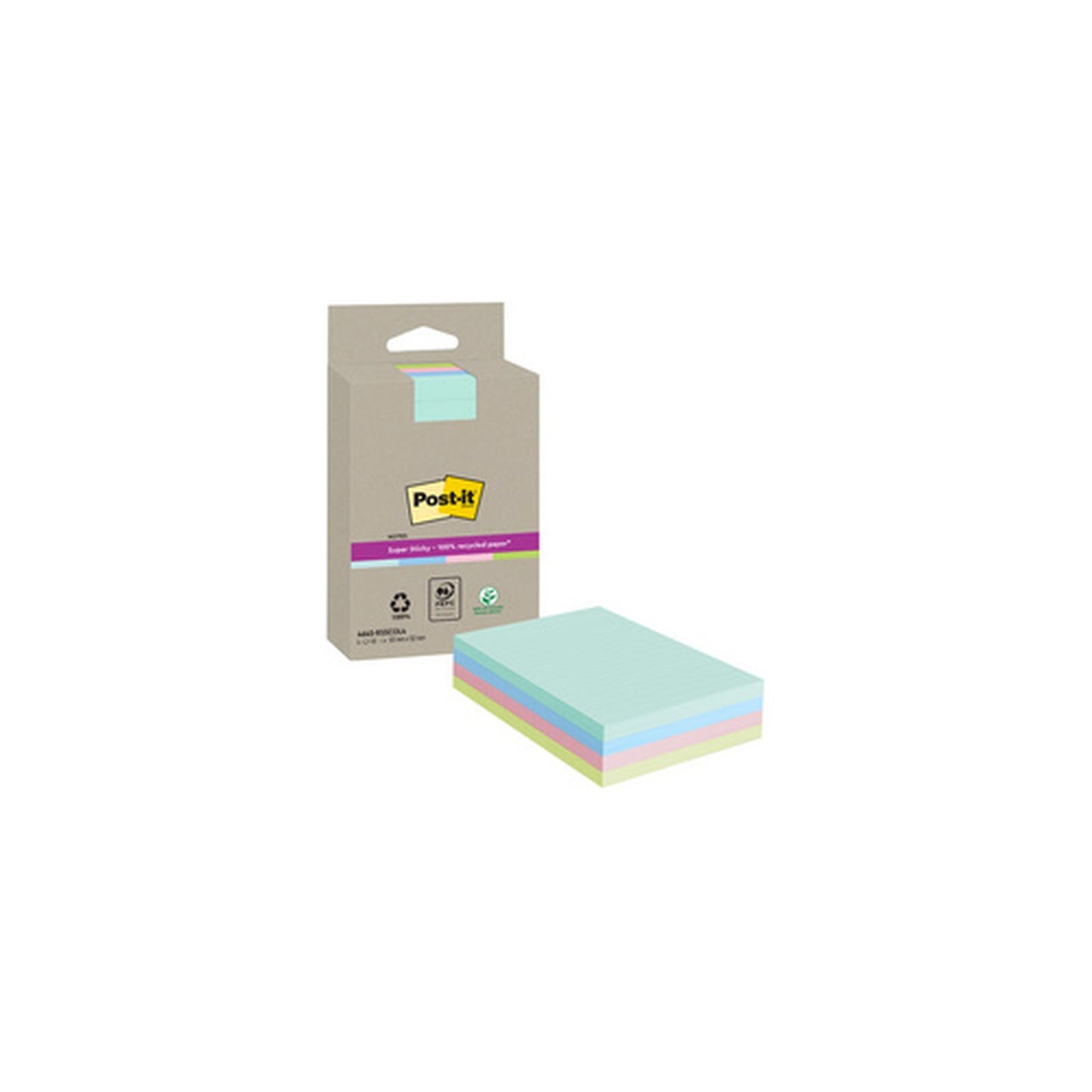 Post-it Bloc-notes super sticky Recycling notes, ligné