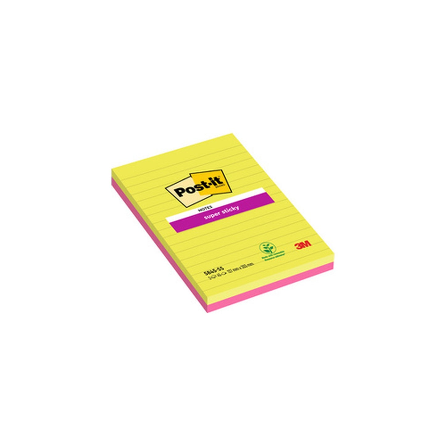 Post-it Bloc-notes super sticky notes, 125 x 200 mm, ligné