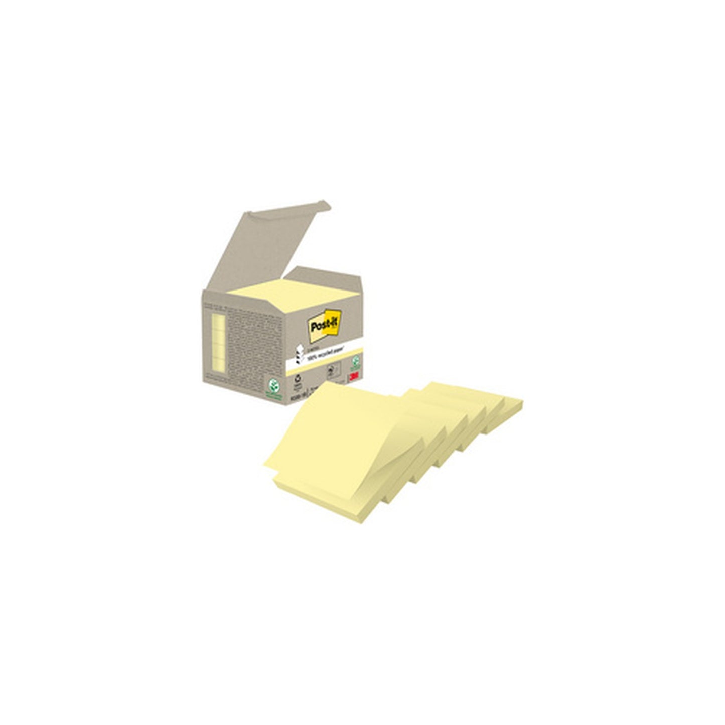 Post-it Bloc-note adhésif Recycling z-notes, 76x76 mm, jaune