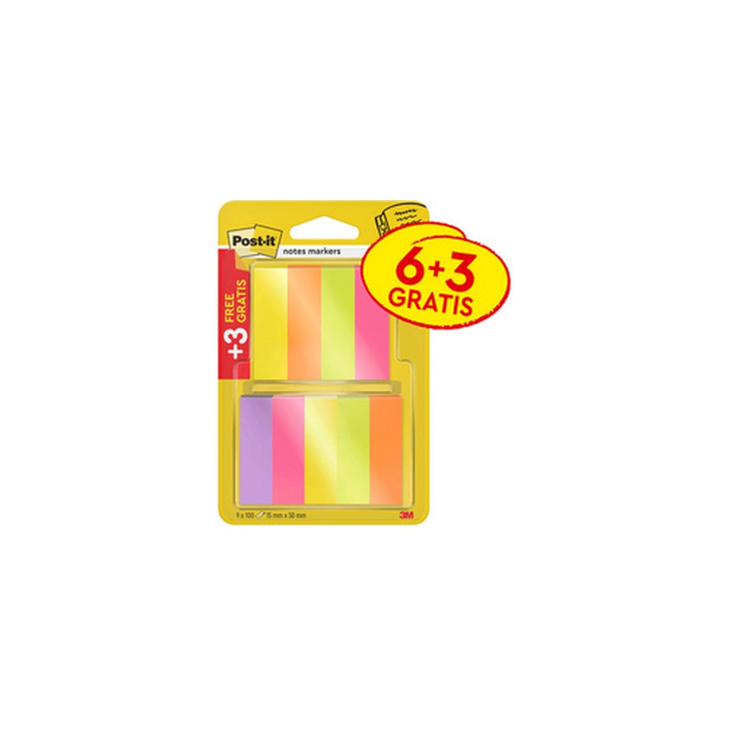 Post-it Marque-page Page Marker, papier, étroit, 6+3