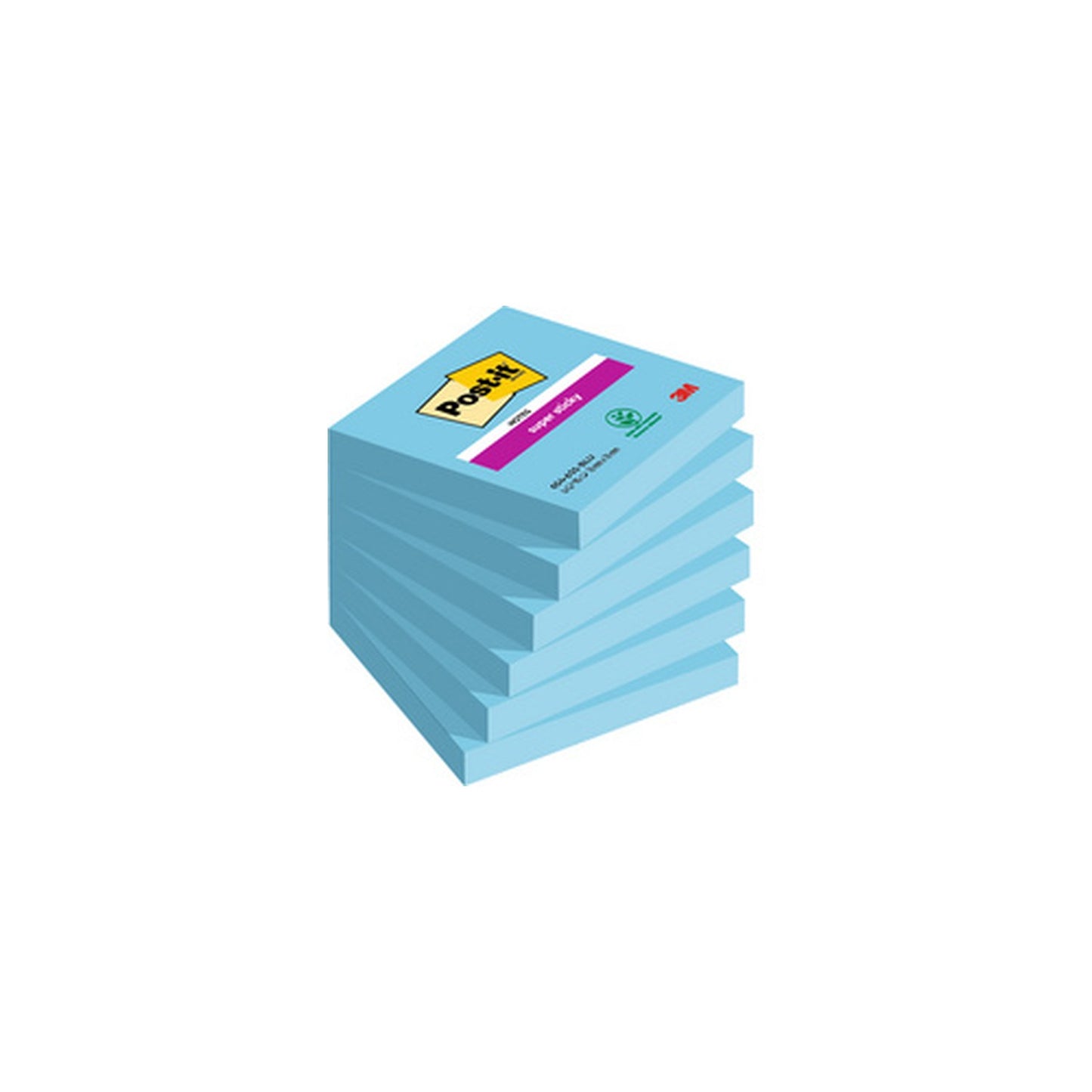 Post-it Bloc-note super sticky notes, 76 x 76 mm, bleu