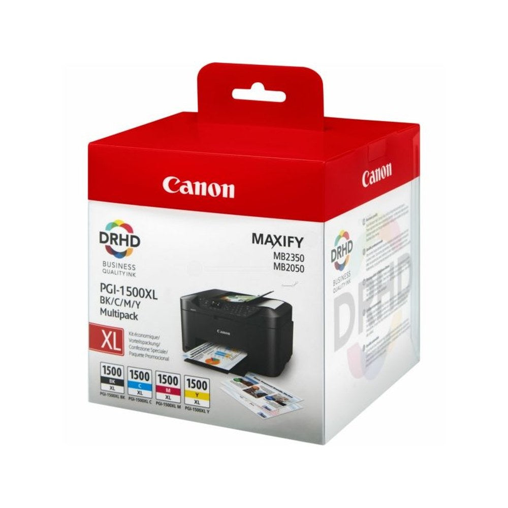 Cartouches d'origines Canon 9182B010 / PGI-1500 XLCMYBK - multipack 4 couleurs : noire, cyan, magenta, jaune