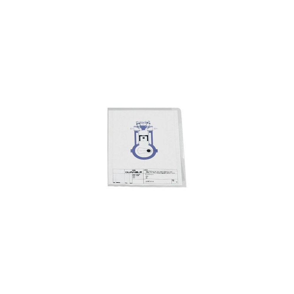 DURABLE Pochettes-coins, A4, en PP, 0,10 mm, transparent