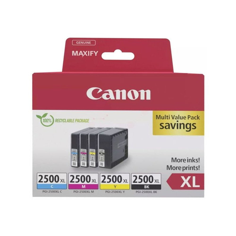 Cartouches d'origines Canon 9254B010 / PGI-2500 XLBKCMY - multipack 4 couleurs : noire, cyan, magenta, jaune