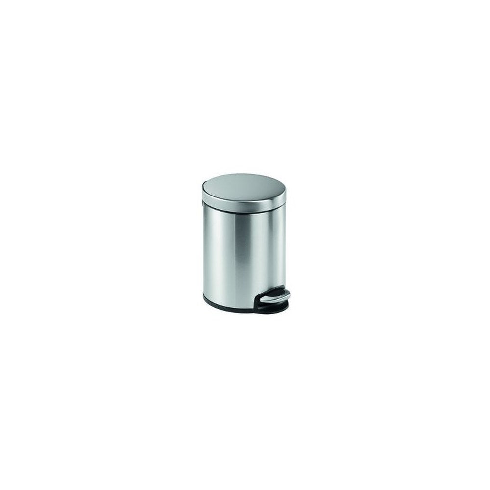 DURABLE Poubelle à pédale inox, rond, 5 litres, argent