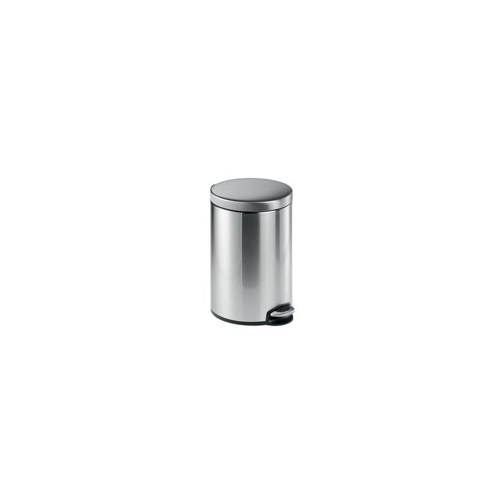 DURABLE Poubelle à pédale en acier inox., rond, 12 l, argent