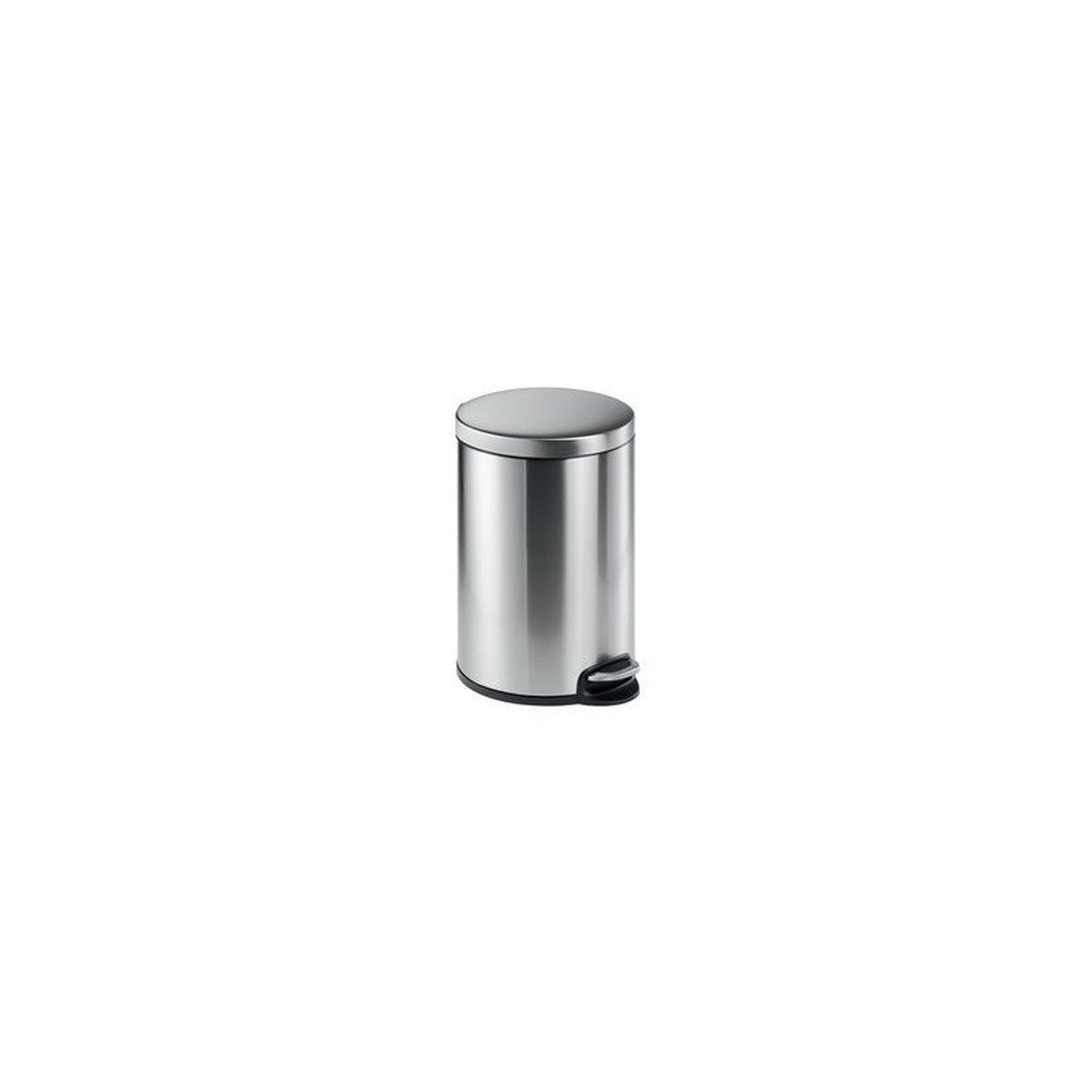 DURABLE Poubelle à pédale en acier inox., rond, 20 l, argent