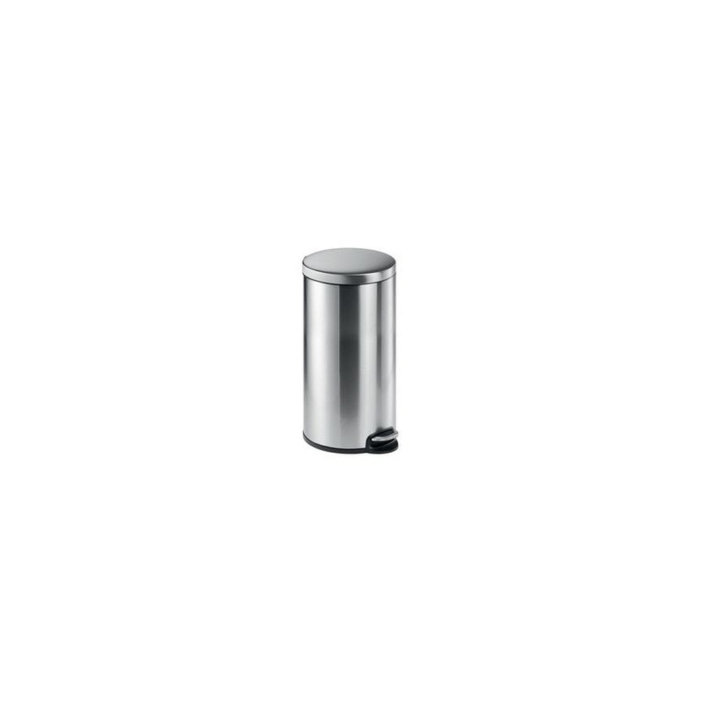 DURABLE Poubelle à pédale en acier inox., rond, 30 l, argent
