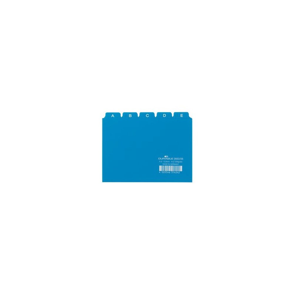 DURABLE Karteiregister A - Z, PP, A6 quer, blau, 25-teilig