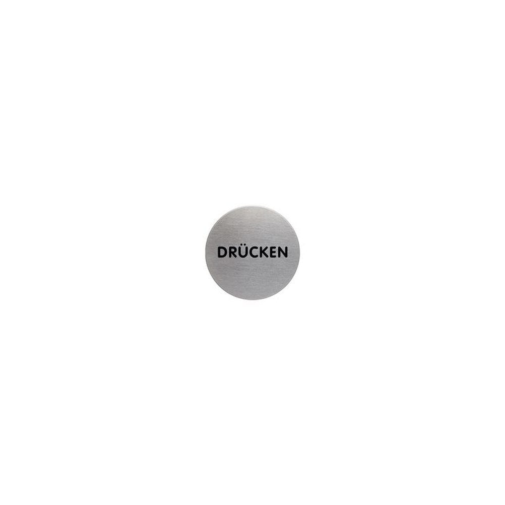 DURABLE Piktogramm "Drücken", Durchmesser: 65 mm, silber