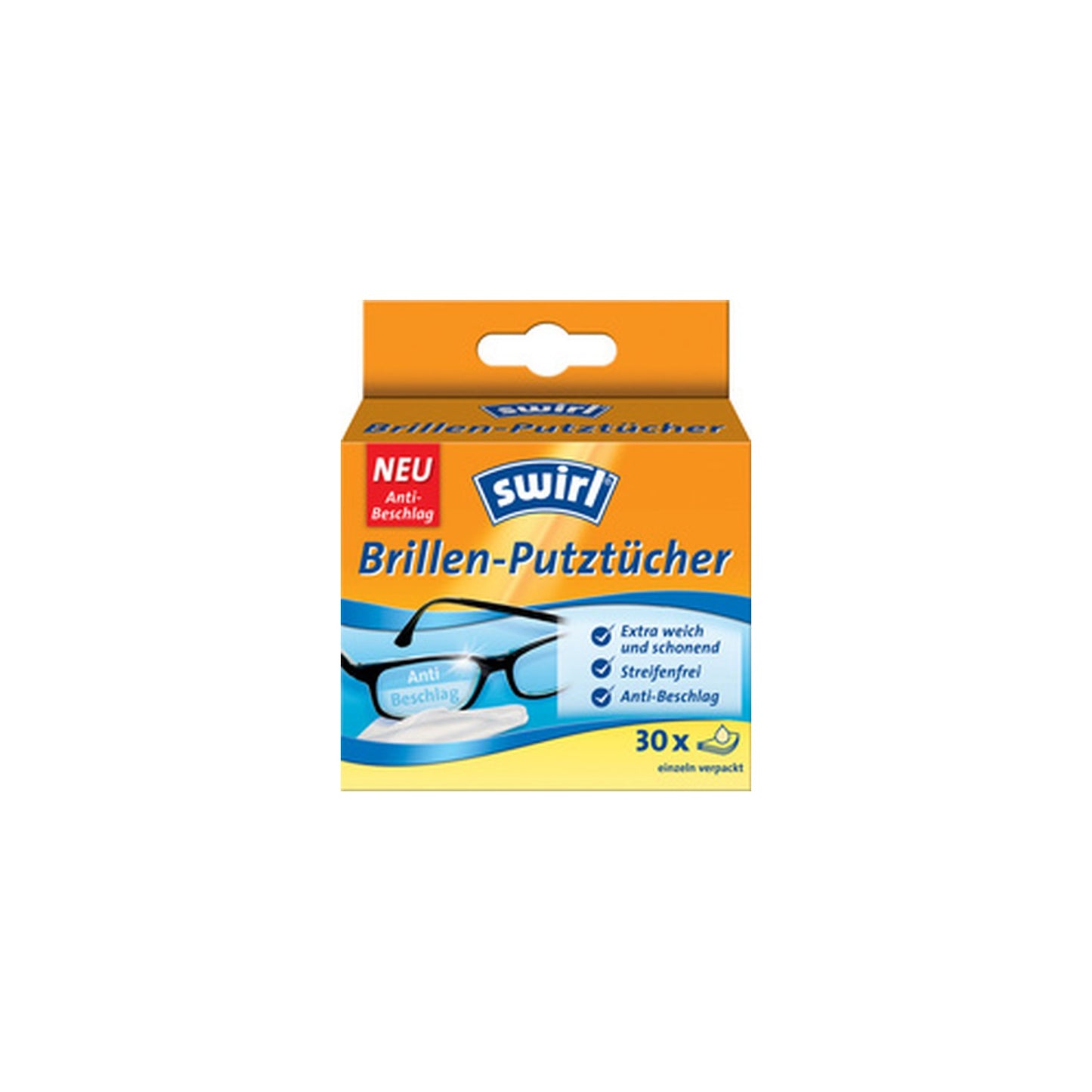 swirl Lingettes nettoyantes pour lunettes, emballage de 30