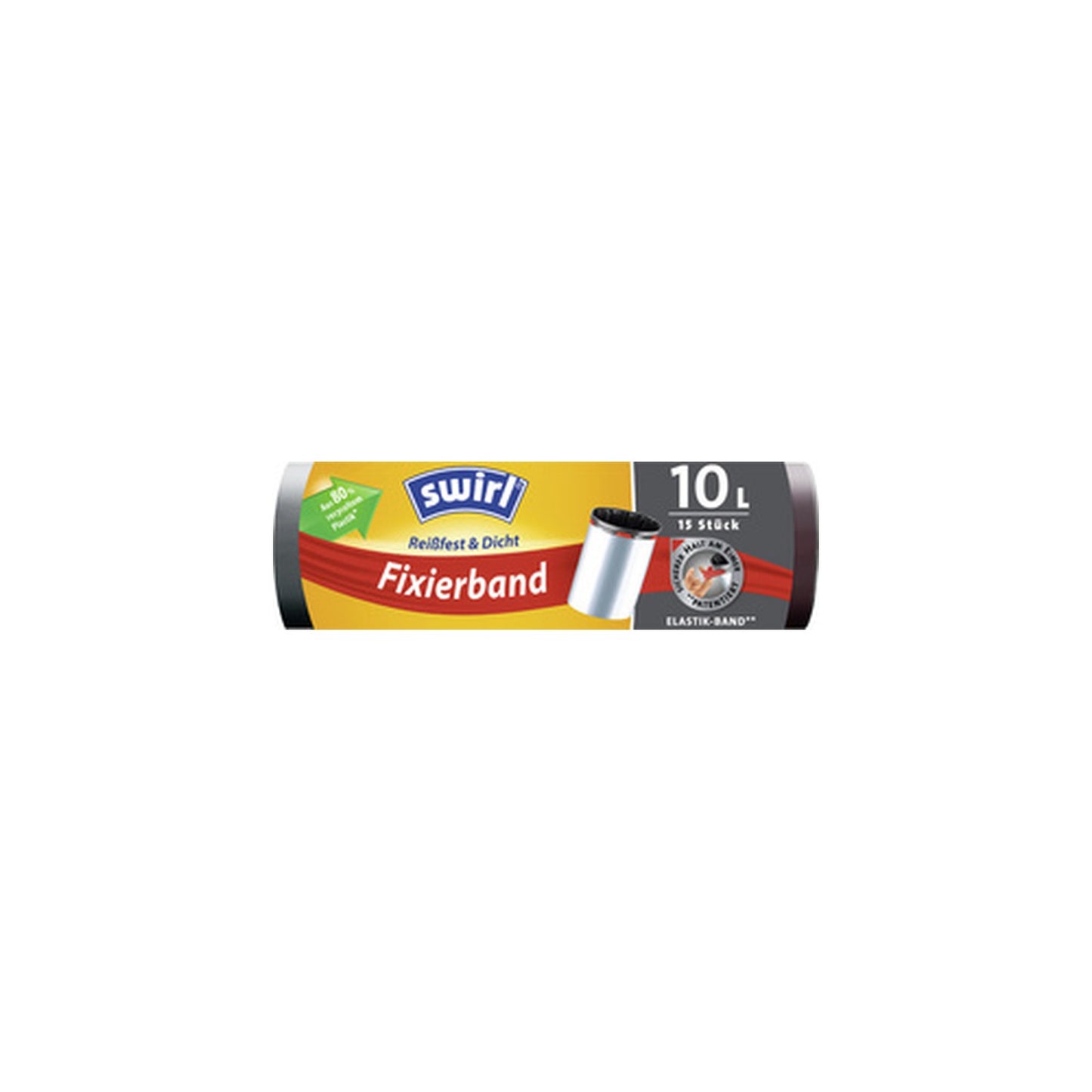 swirl Sac poubelle, avec bande de fixation, 10 litres, noir
