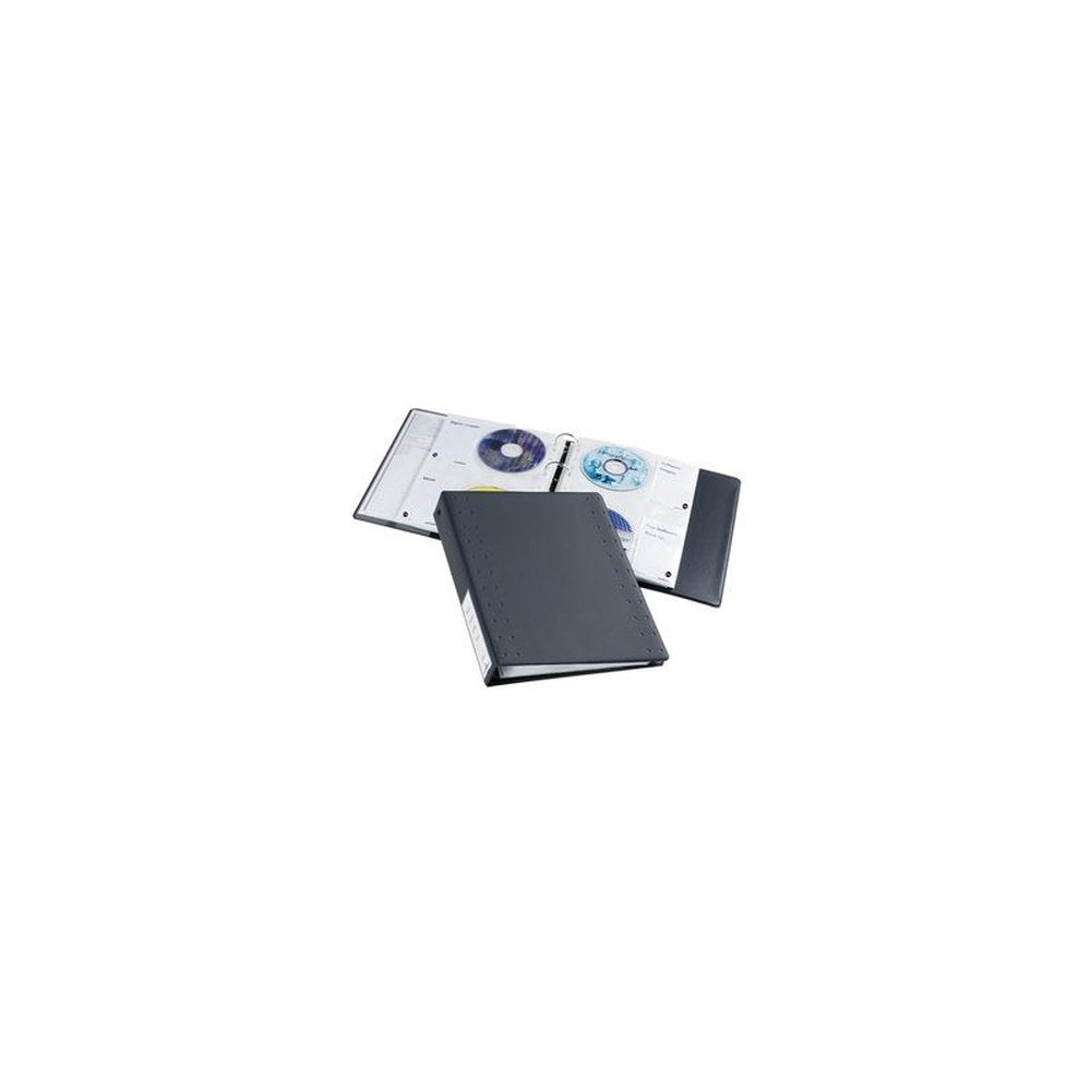 DURABLE Classeur à anneaux CD-/DVD INDEX, 40 CD, anthracite