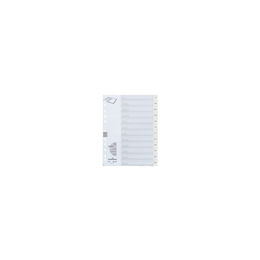 DURABLE Kunststoff-Register, Monate, A4, Januar - Dezember