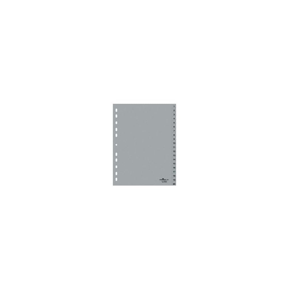 DURABLE Intercalaires en plastique, chiffres, A4, 20 touches