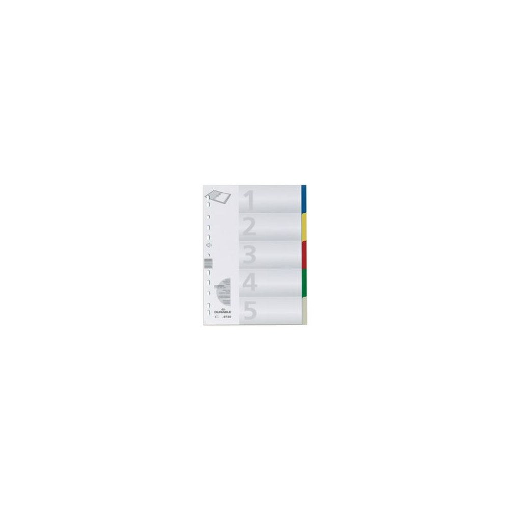 DURABLE Intercalaires en plastique, A4, PP, 5 touches