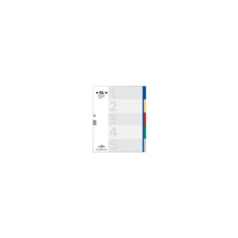 DURABLE Intercalaires en plastique, A4, PP, 5 touches
