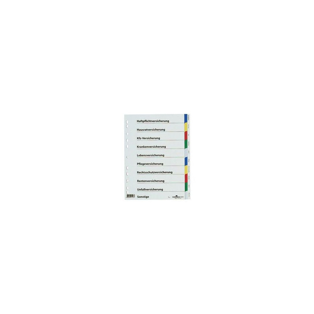 DURABLE Kunststoff-Register, für Versicherungen, A4, PP