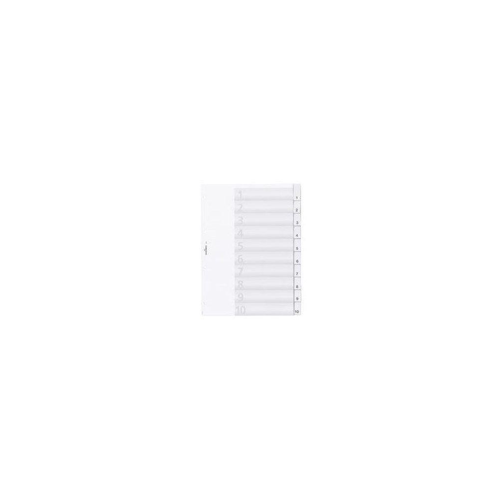 DURABLE Intercalaires en plastique, A4, 10 touches, transp.