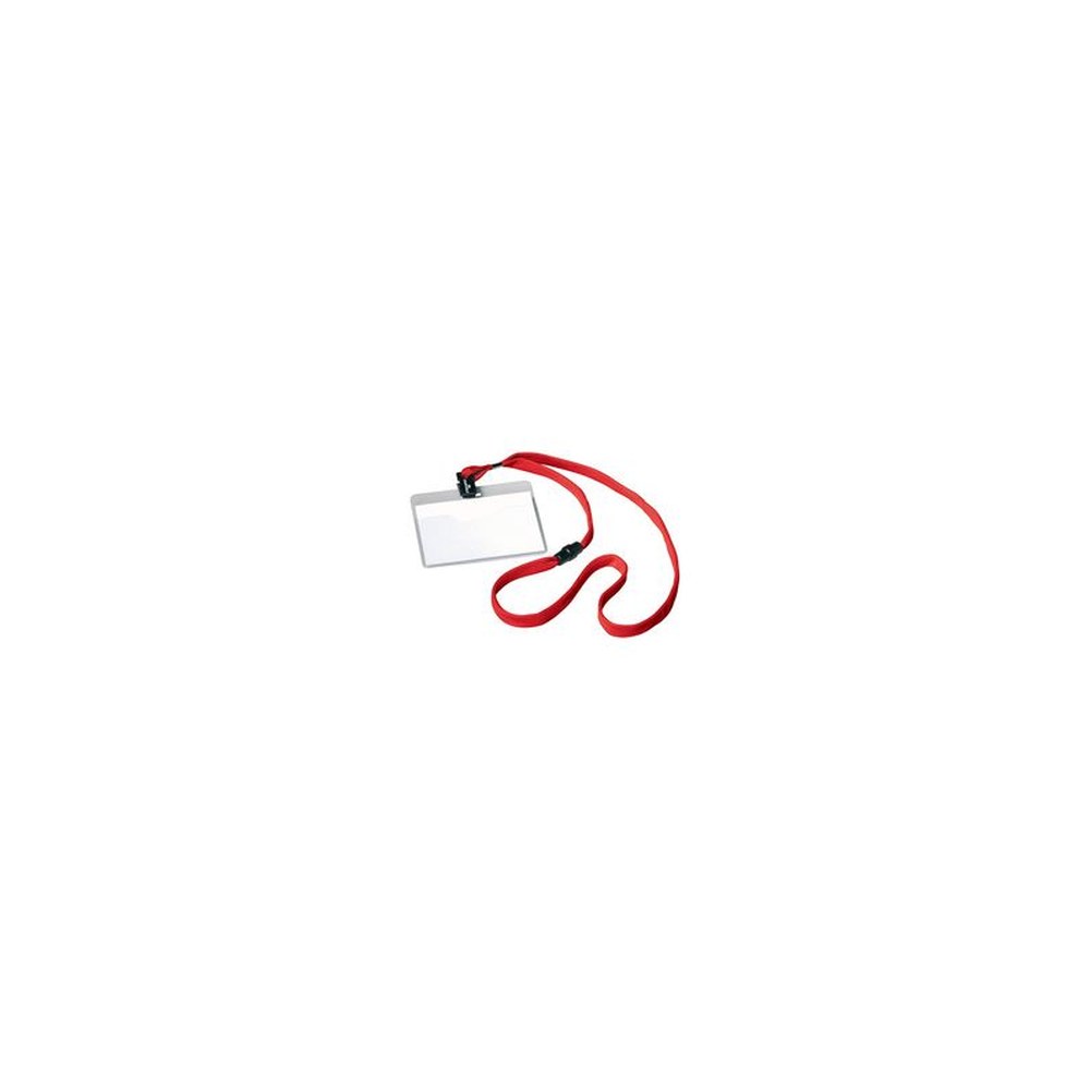 DURABLE Badge, avec lacet textile, 90 x 60 mm, rouge