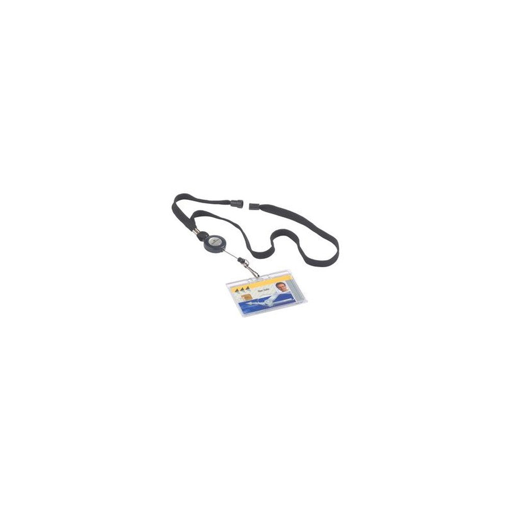 DURABLE Lacet textile 10 avec enrouleur, noir