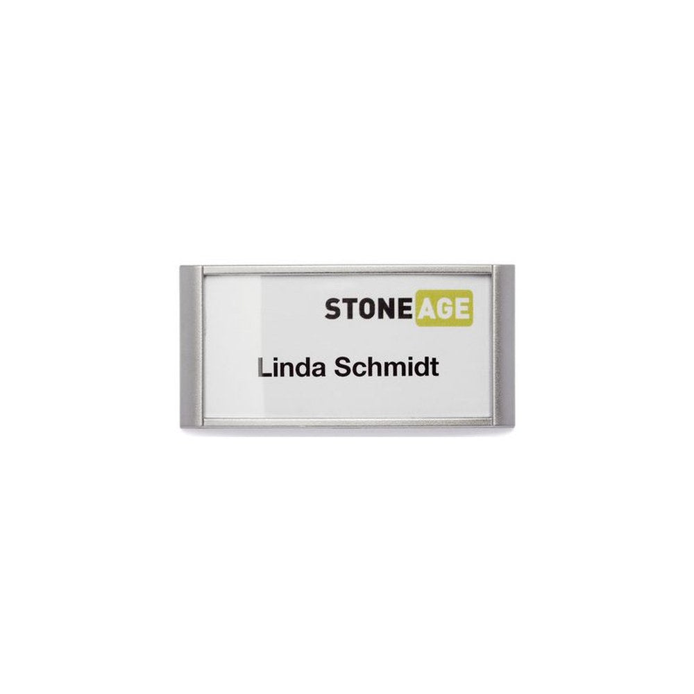 DURABLE Badge CLASSIC, à aimant, 65 x 25 mm, argent