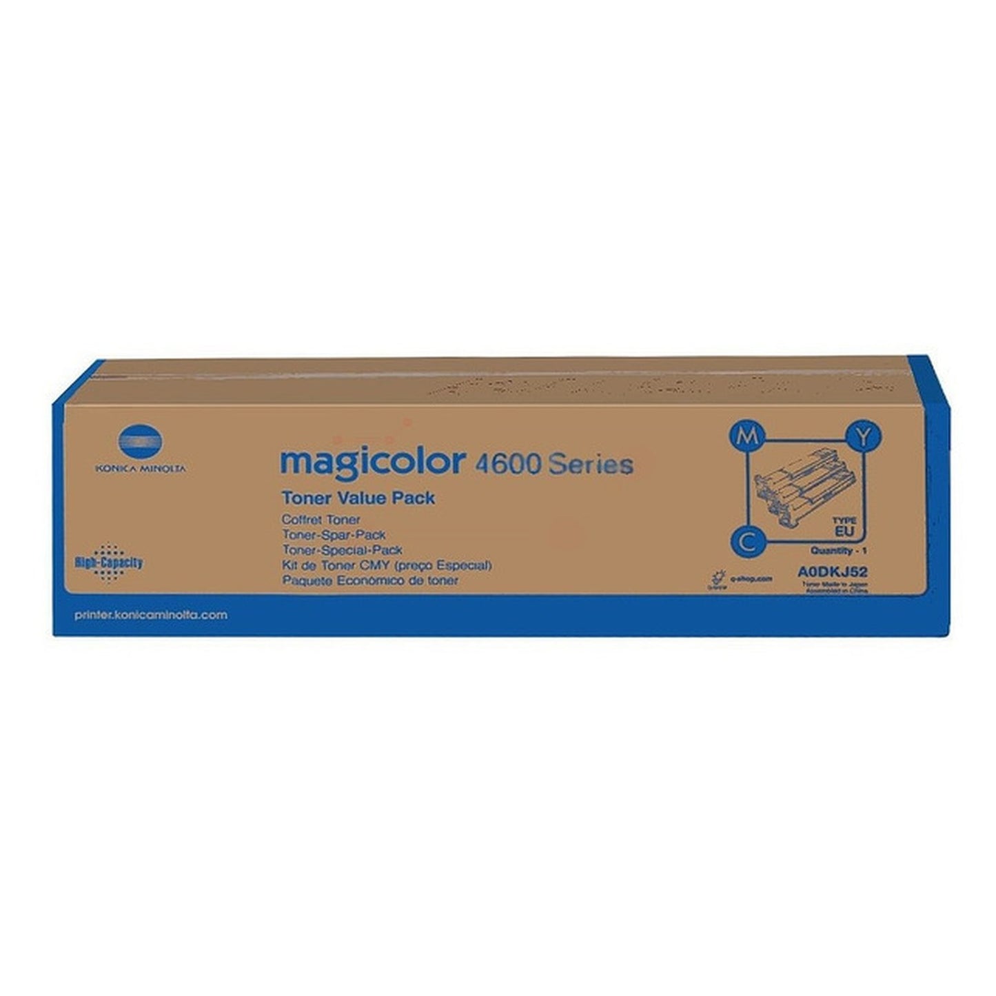 Toners d'origines Konica Minolta A0DKJ52 - cyan, magenta, jaune