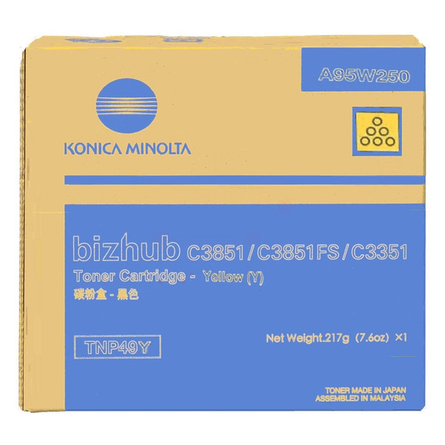 Toner d'origine Konica Minolta A95W250 / TNP-49 Y - jaune