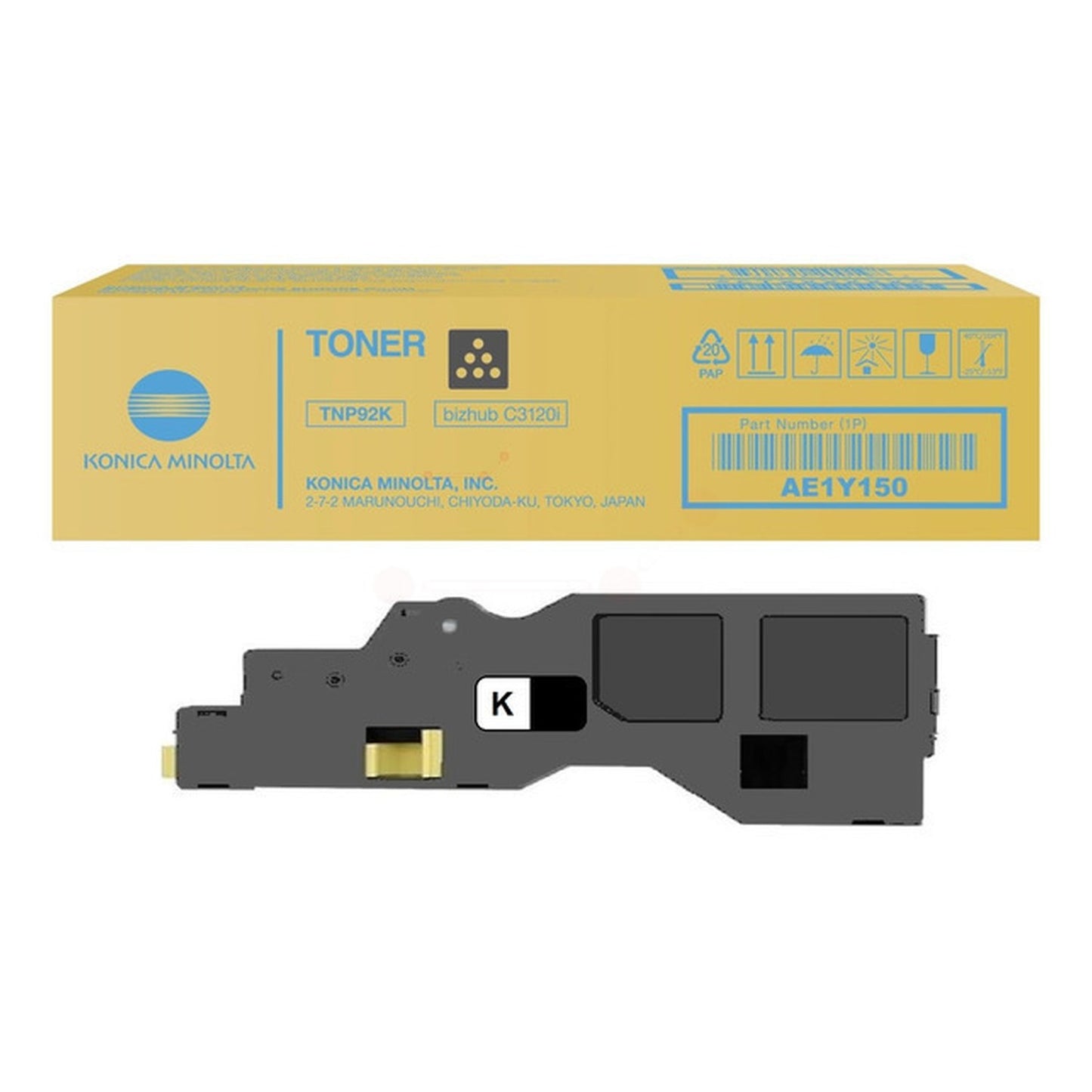 Toner d'origine Konica Minolta AE1Y150 / TNP-92 K - noir