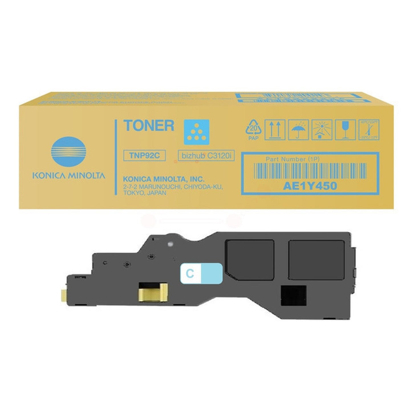 Toner d'origine Konica Minolta AE1Y450 / TNP-92 C - cyan