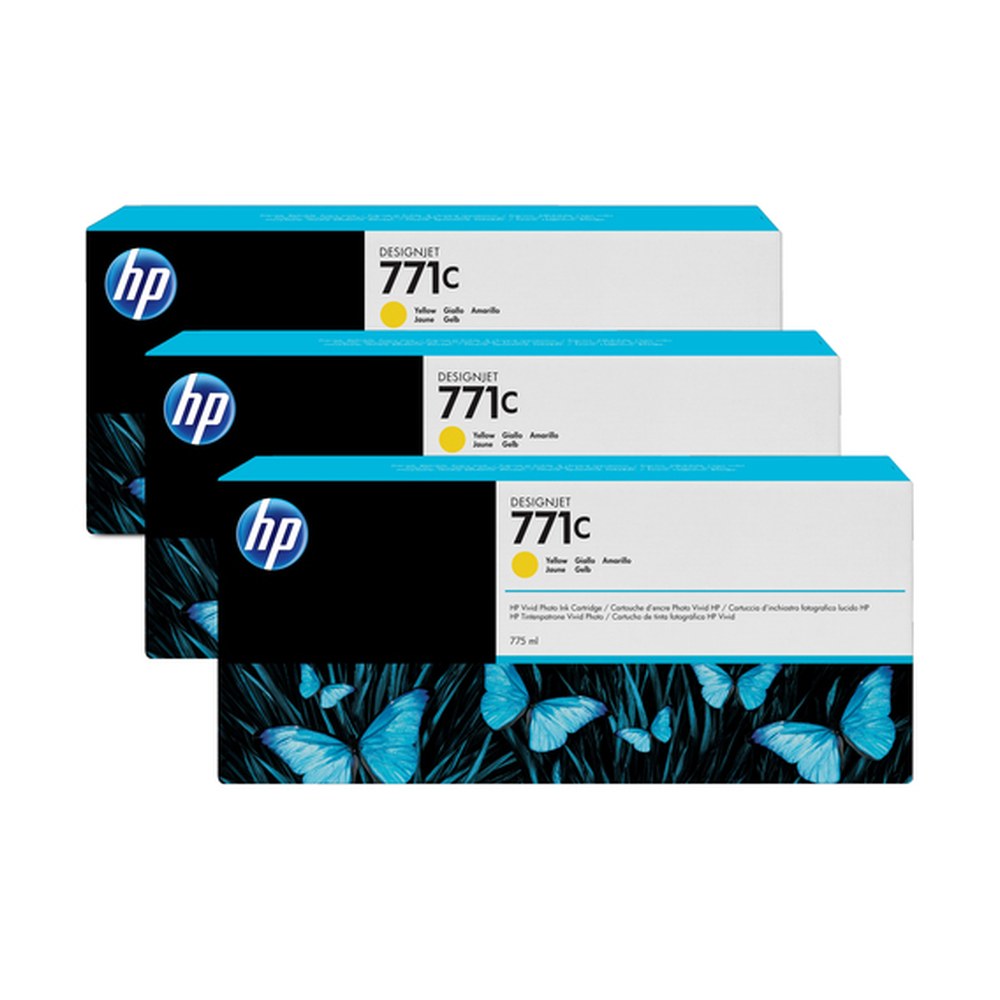 Cartouche d'origine HP B6Y34A / 771C - jaune - pack de 3