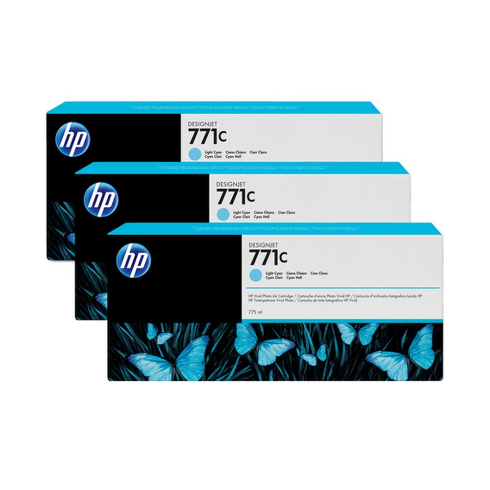 Cartouche d'origine HP B6Y36A / 771C - cyan photo - pack de 3