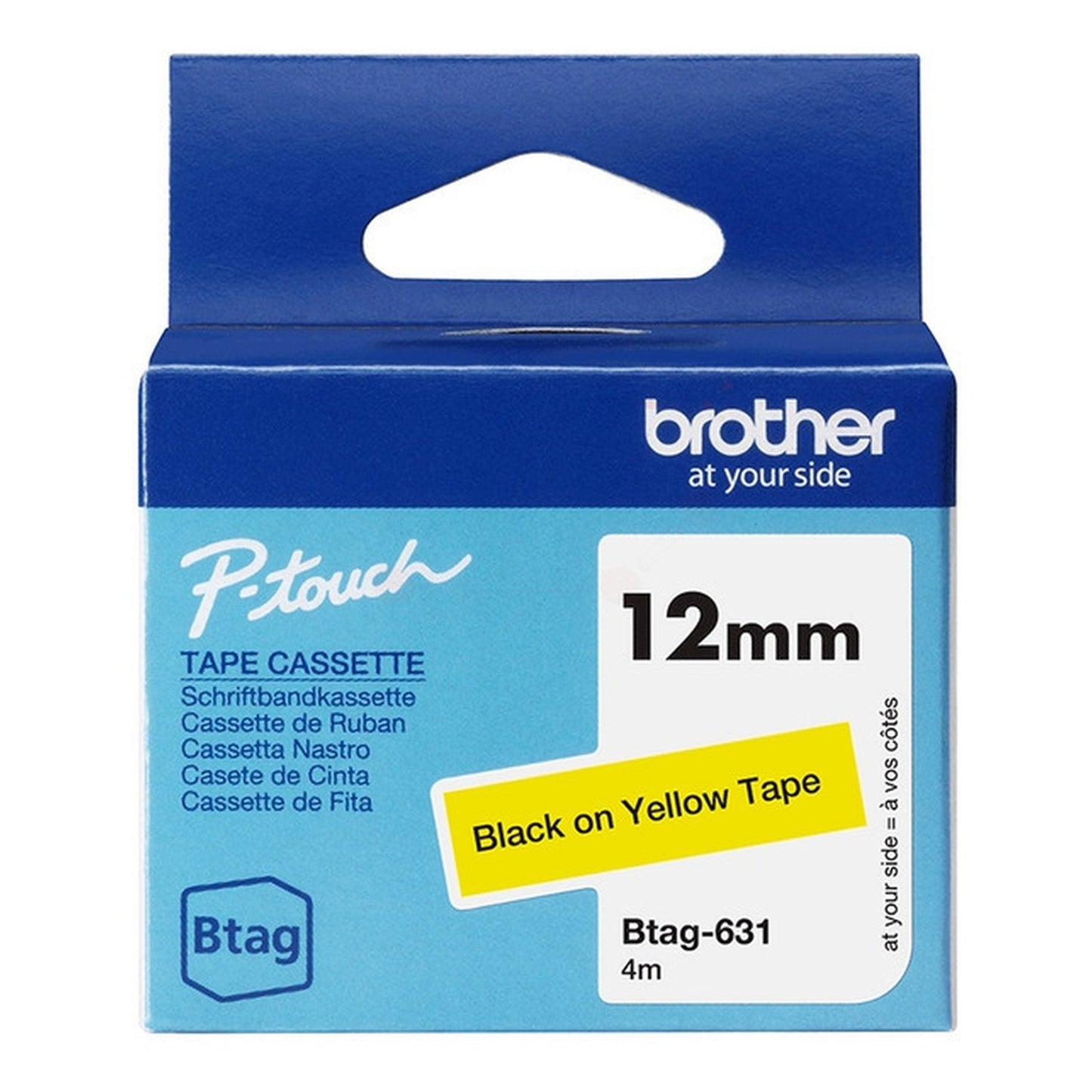Rouleau d'étiquettes d'origine Brother BTAG361 - noir, jaune