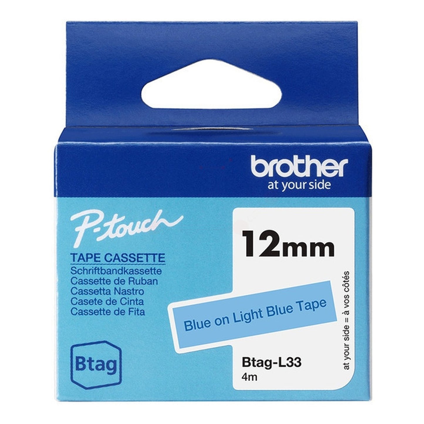 Rouleau d'étiquettes d'origine Brother BTAGL33 - bleu clair