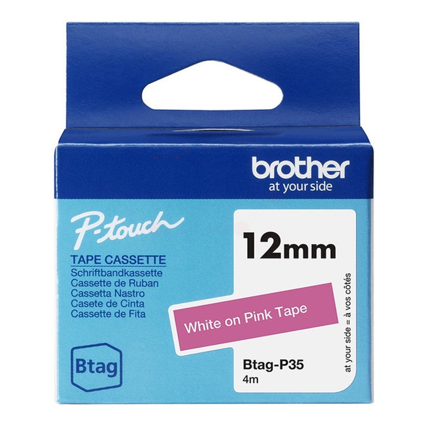 Rouleau d'étiquettes d'origine Brother BTAGP35 - blanc, rose