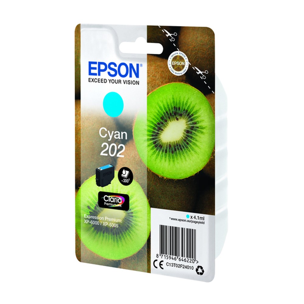Cartouche d'origine Epson C13T02F24020 / 202 - cyan