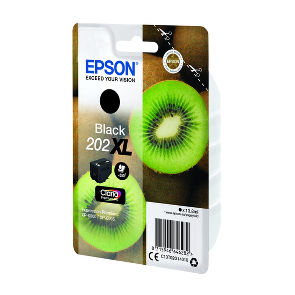 Cartouche d'origine Epson C13T02G14020 / 202XL - noire