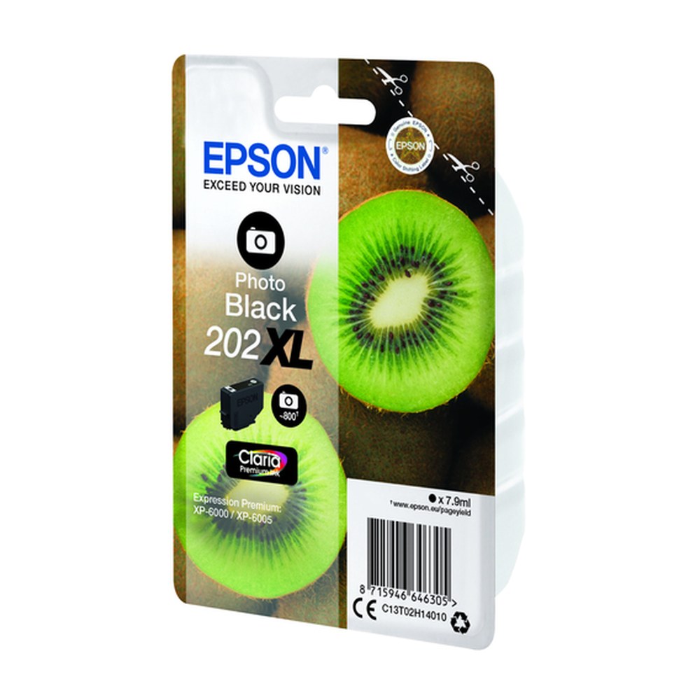 Cartouche d'origine Epson C13T02H14020 / 202XL - noire