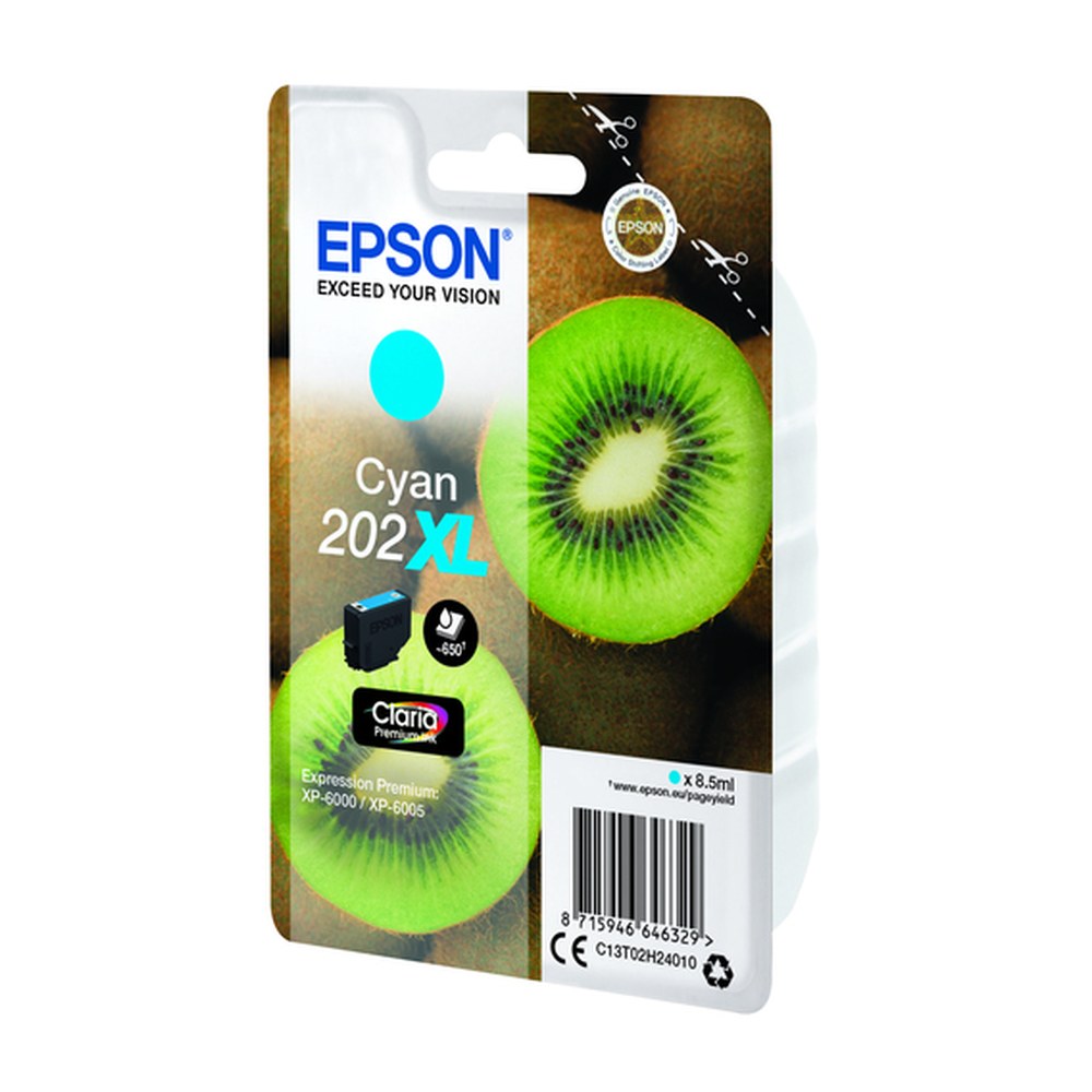 Cartouche d'origine Epson C13T02H24010 / 202XL - cyan
