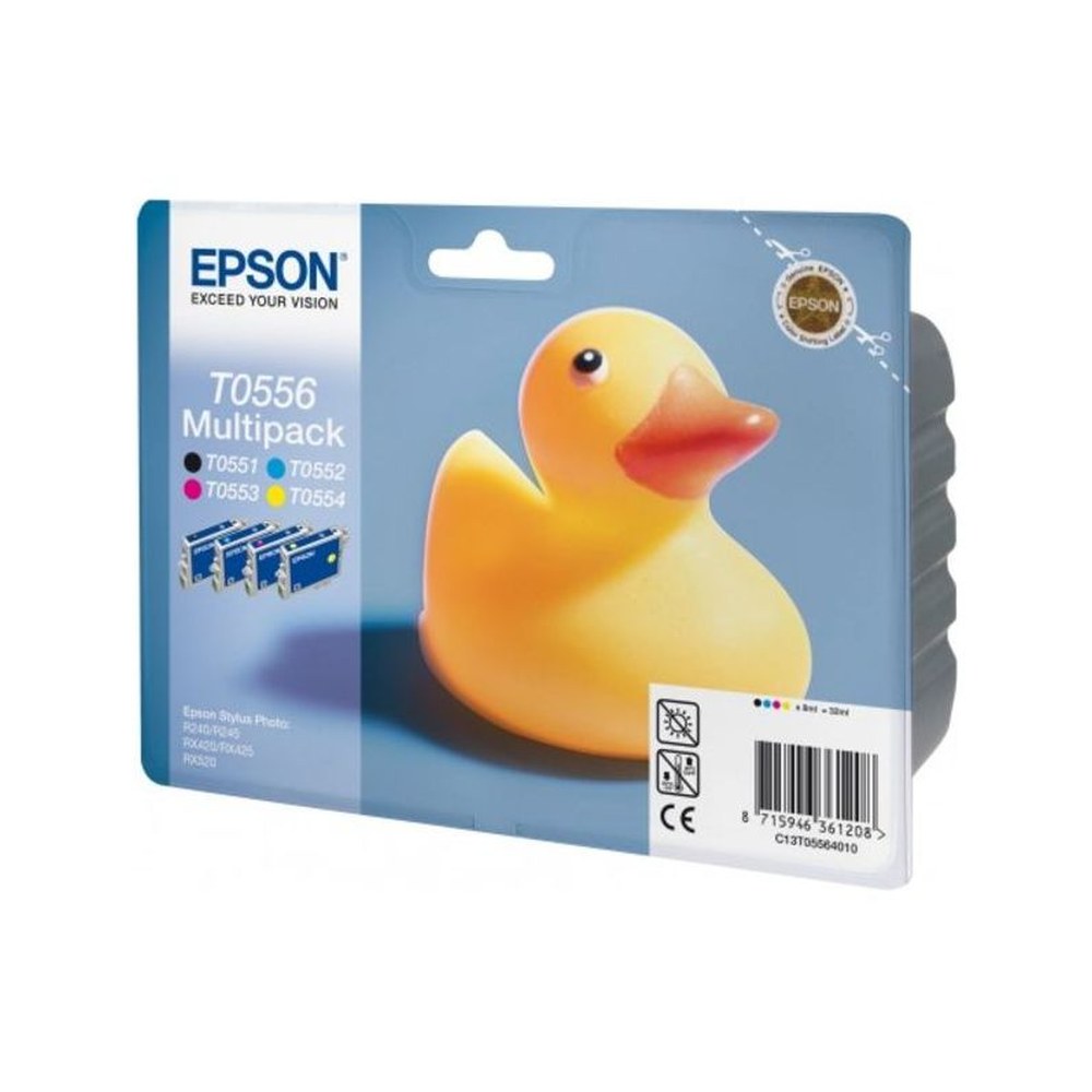 Cartouches d'origines Epson C13T05564020 / T0556 - multipack 4 couleurs : noire, cyan, magenta, jaune