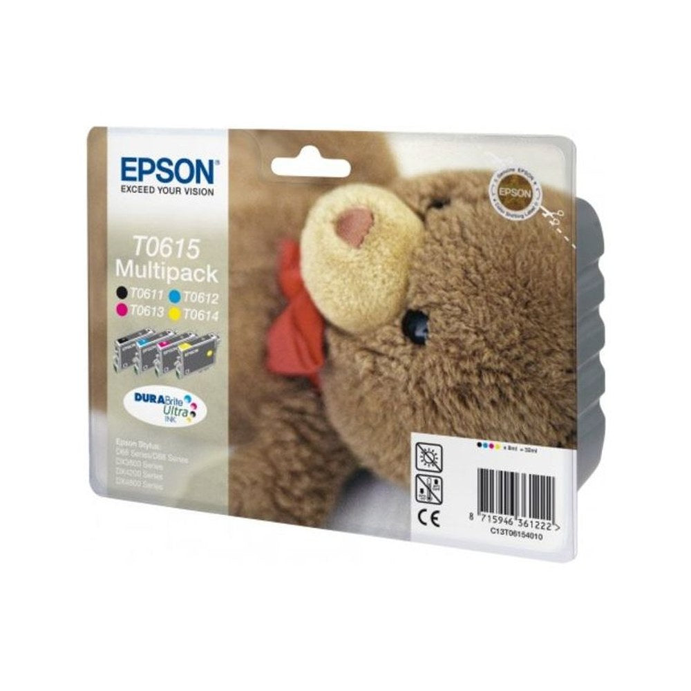 Cartouches d'origines Epson C13T06154020 / T0615 - multipack 4 couleurs : noire, cyan, magenta, jaune